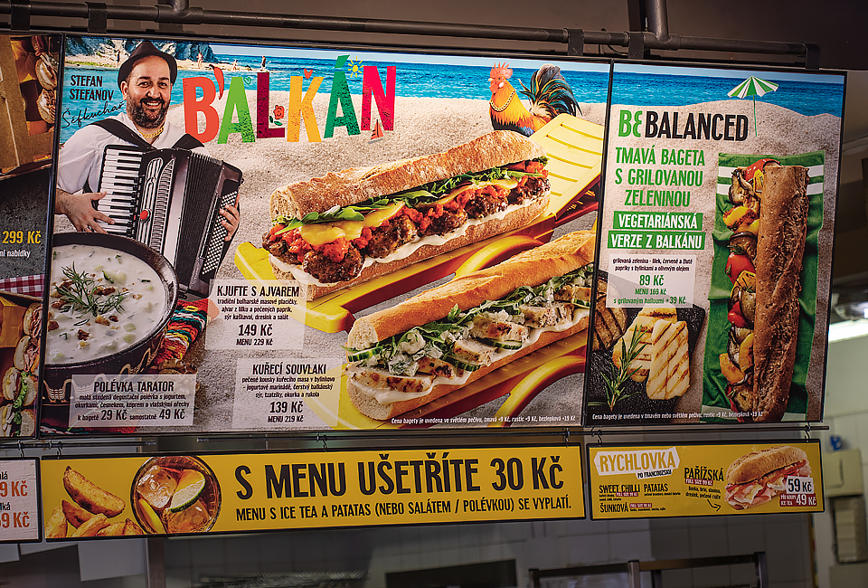 Wir haben ein neues visuelles Design für das Balkan Chef Menü von Bageterie Boulevard vorbereitet