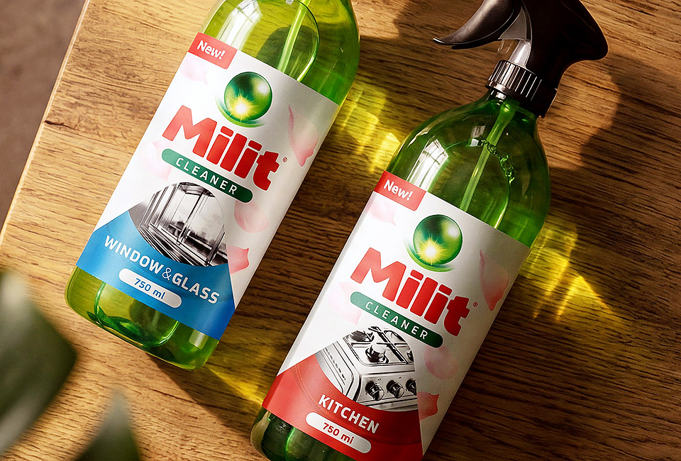 Verpackungsdesign, das alltägliche Haushaltsreinigungsprodukte unterstützt