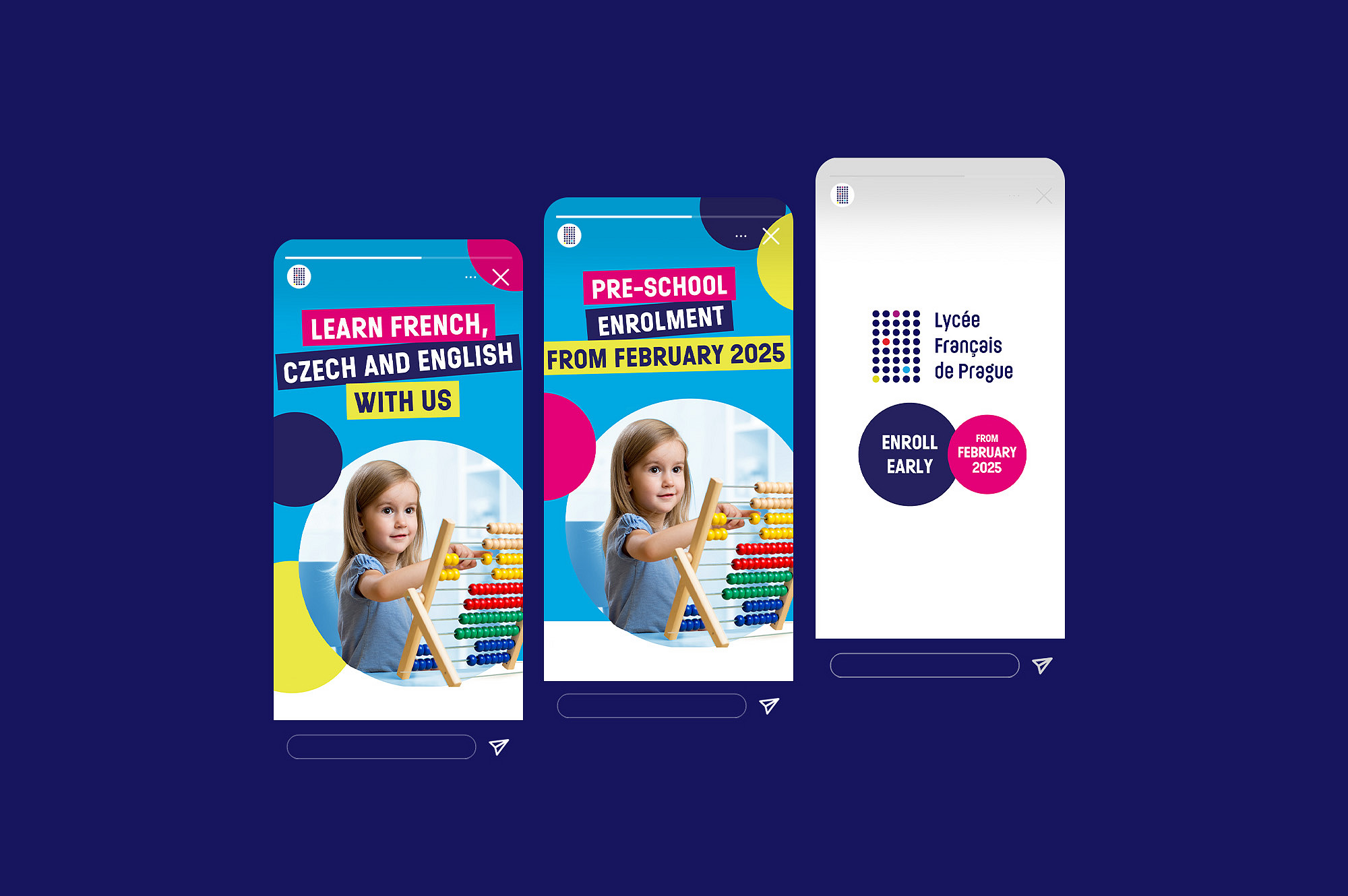 Lycee Francais de
Prague creative graphic campaign