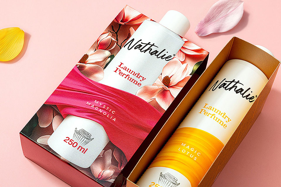 Verpackung für das Wäscheparfüm „Nathalie“ von MILIT