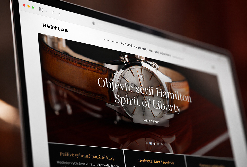Branding und Webdesign für einen Händler von Luxusuhren in Prag